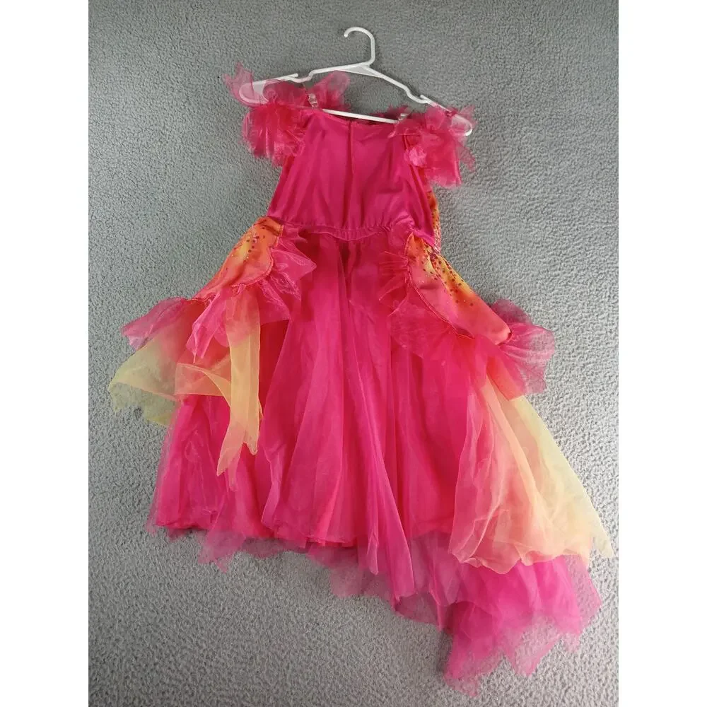 Wicked Glinda Ball Gown Costume Kids Medium (7-8) Dress Oz Dust Pink Orange NWOT
